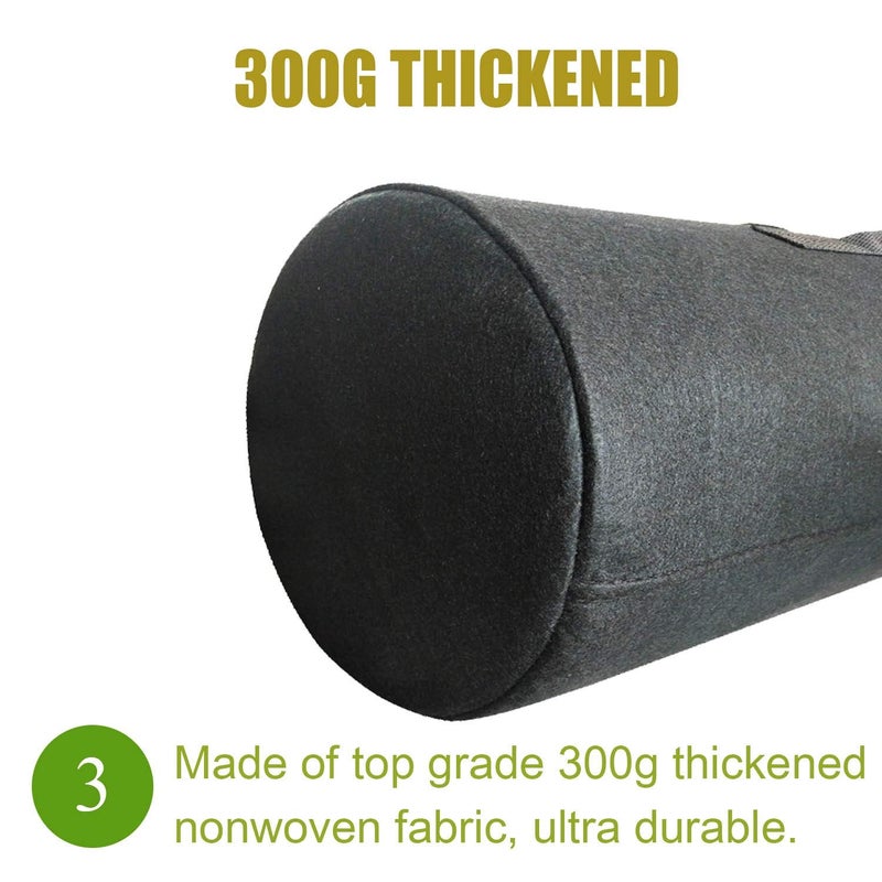 Cavisoo 10-Pack 3 Gallon Plant Grow Bags  Heavy Duty 300G Thickened Non-Woven Aeration Fabric Pots with Reinforced Handles - Image 5